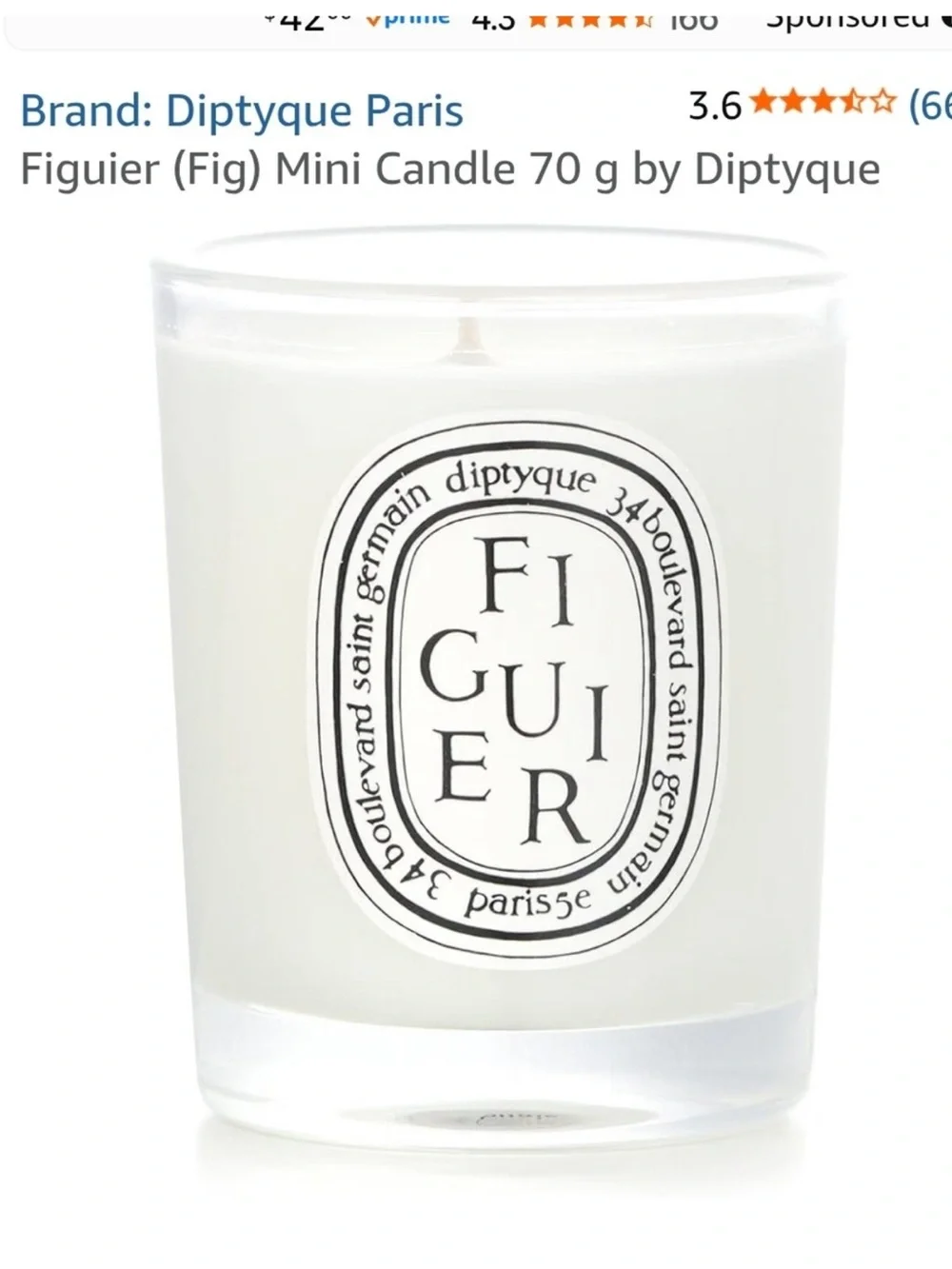 Diptyque Figuier (fig) Scented Candle 70g 2.4 oz NEW